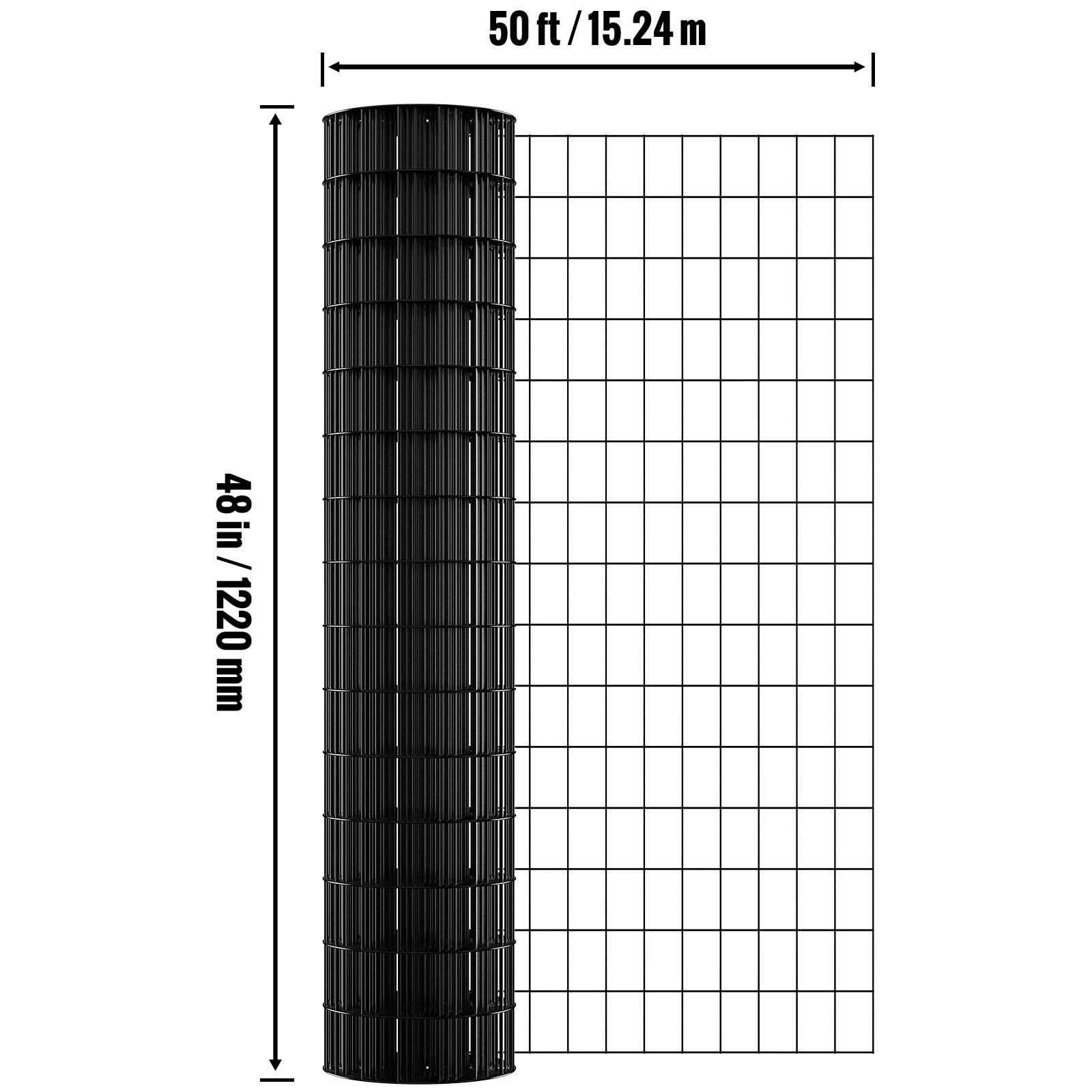Alt View 4. VEVOR - Hardware Cloth, 48'' x 50' Galvanized Wire Mesh Roll, 16 Gauge Chicken Wire Fence Roll - Black.