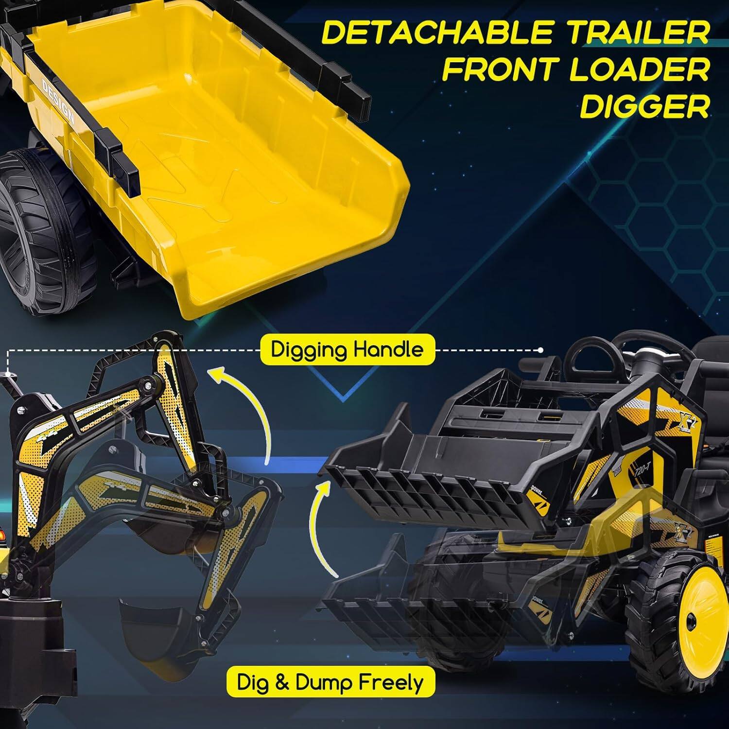 DETACHABLE TRAILER FRONT LOADER DIGGER

Digging Handle

Dig & Dump Freely