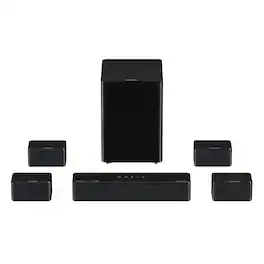 Ultimea - Poseidon D70 7.1ch Sound Bar, Wireless Subwoofer, Surround Speakers, APP Control, 410W Peak Power - Black