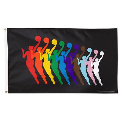 Front. WinCraft - WNBA 3' x 5' Pride Single-Sided Flag - Multicolor.