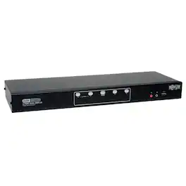 Tripp Lite - 4-Port Dual Monitor DVI KVM Switch with Audio and USB 2.0 Hub - Black