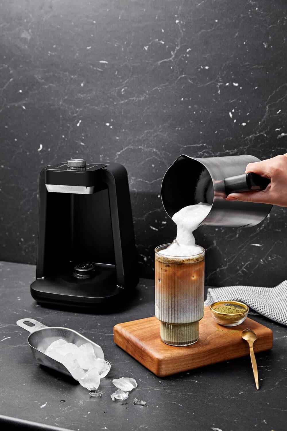 Alt View 2. Arc - Arzum Okka Rich Spin Pro Turkish Coffee and Hot Beverage Maker, Velvetiser, Milk Frother, 120V, 5 Cups, Chrome - Black.