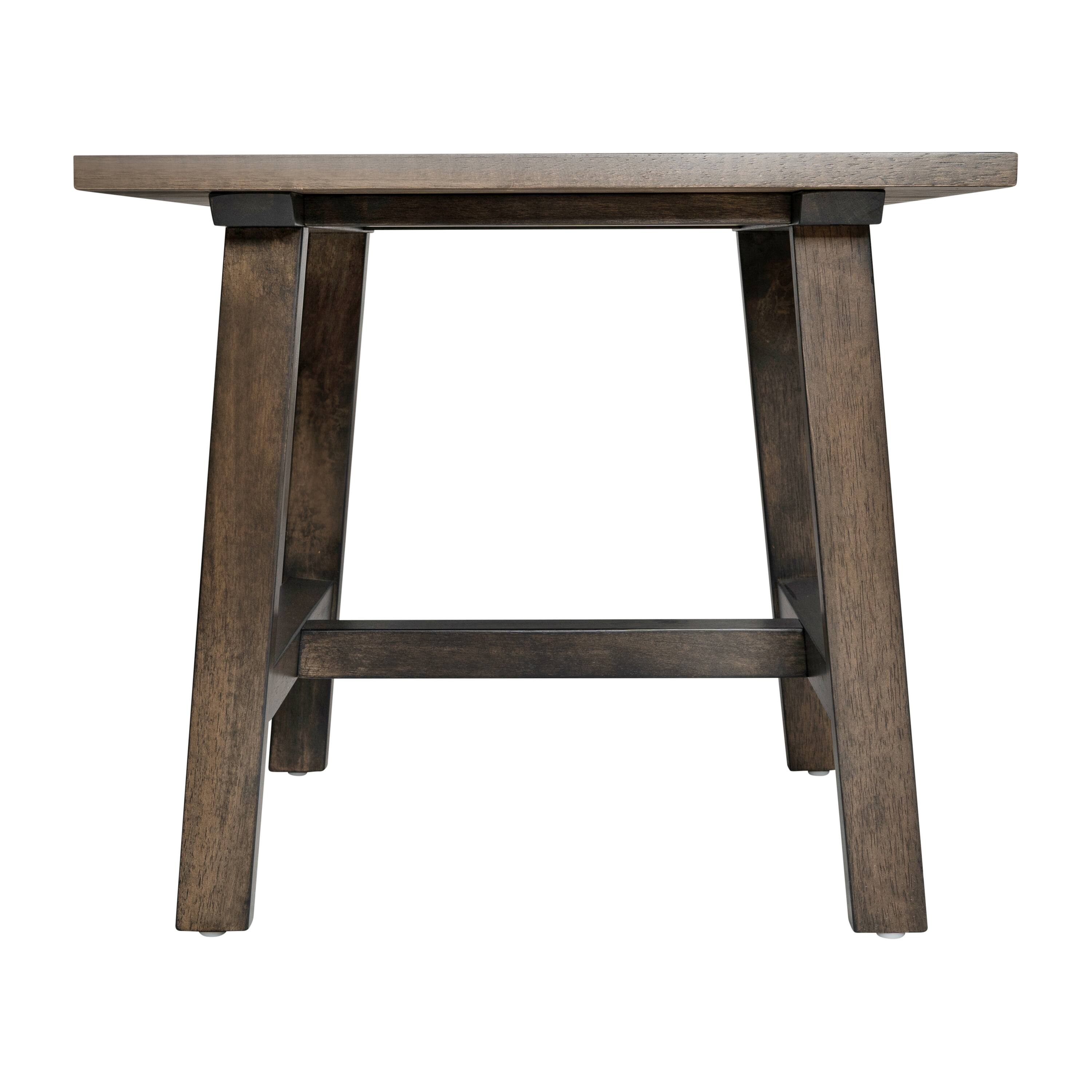 Alt View 8. Emma + Oliver - Saul Solid Wood Farmhouse Trestle End Table - Dark Gray.