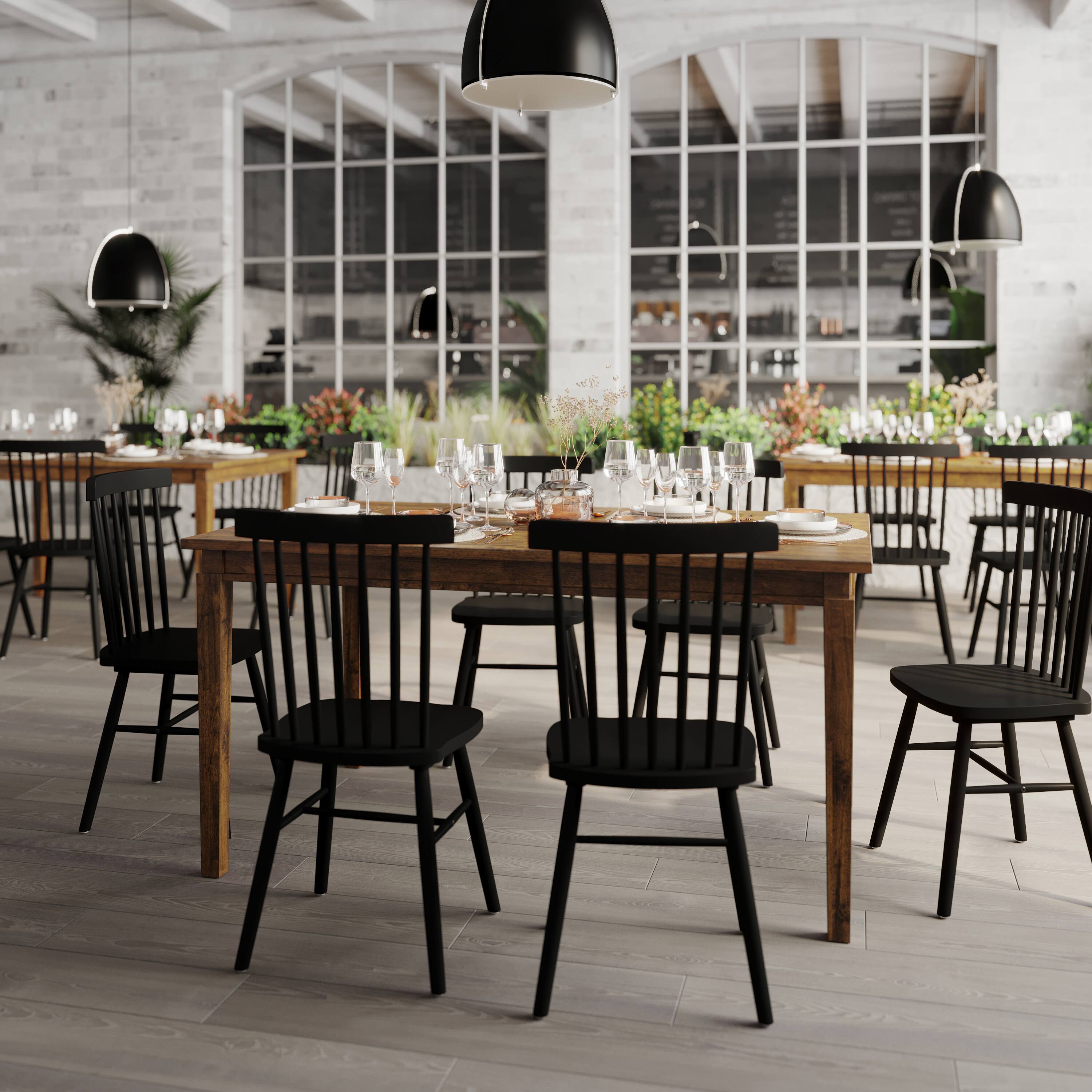 Alt View 2. Flash Furniture - Henry 60" Solid Wood Dining Table, Commercial Grade Heavy Duty Rectangle Wood Table for 6, Brown Matte Finish - Brown.