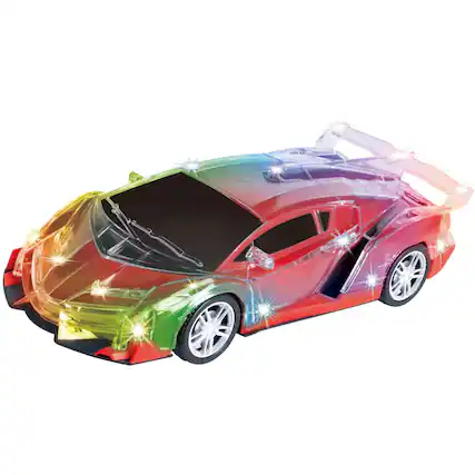 Front. JuzToys - Remote Control Car, Light Up RC Car Toy with Flashing LED Light - Multicolor.