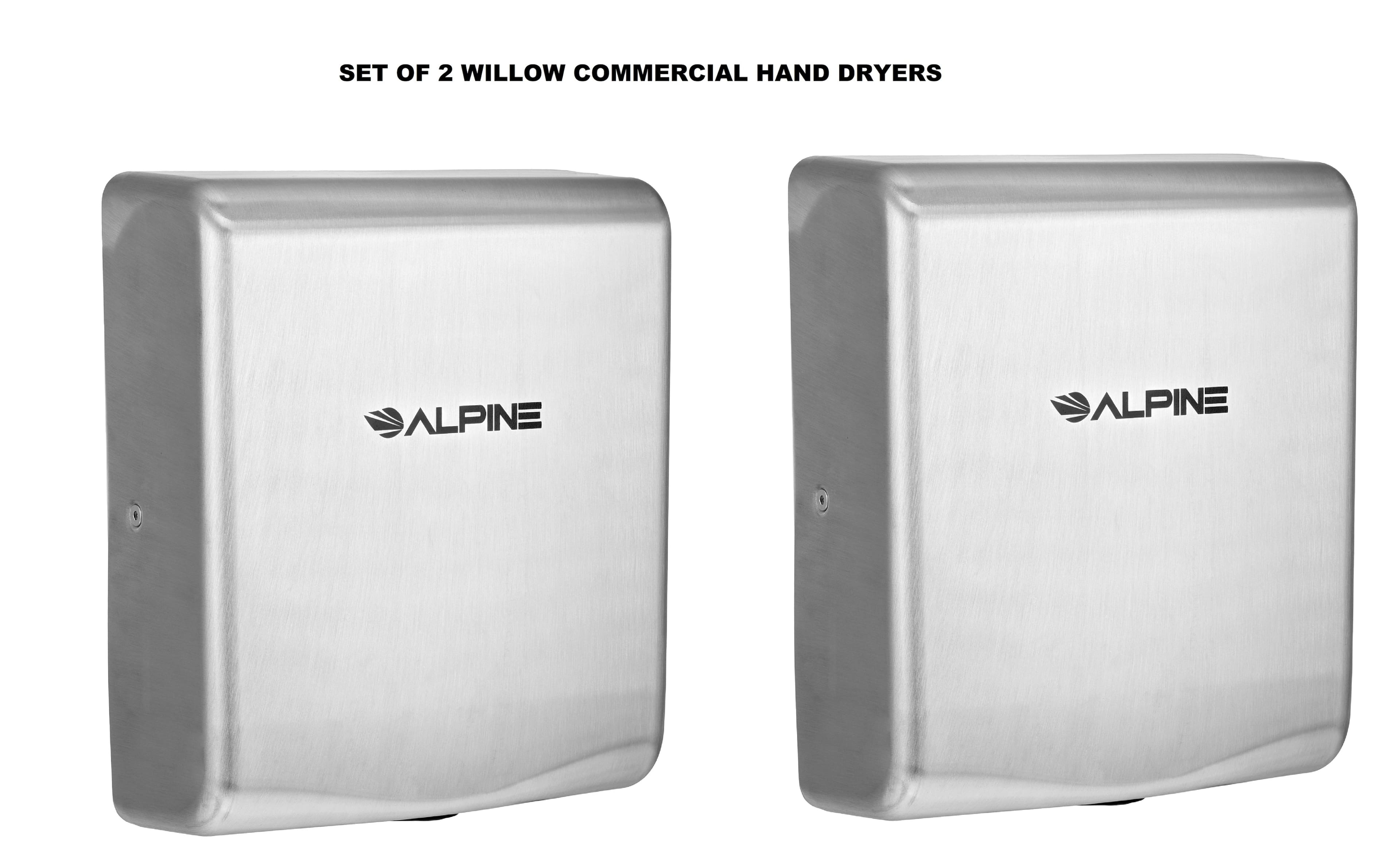 Alpine Industries - Willow Commercial High Speed Automatic 120V Electric Hand Dryer 2 Pack - Stainless Steel
