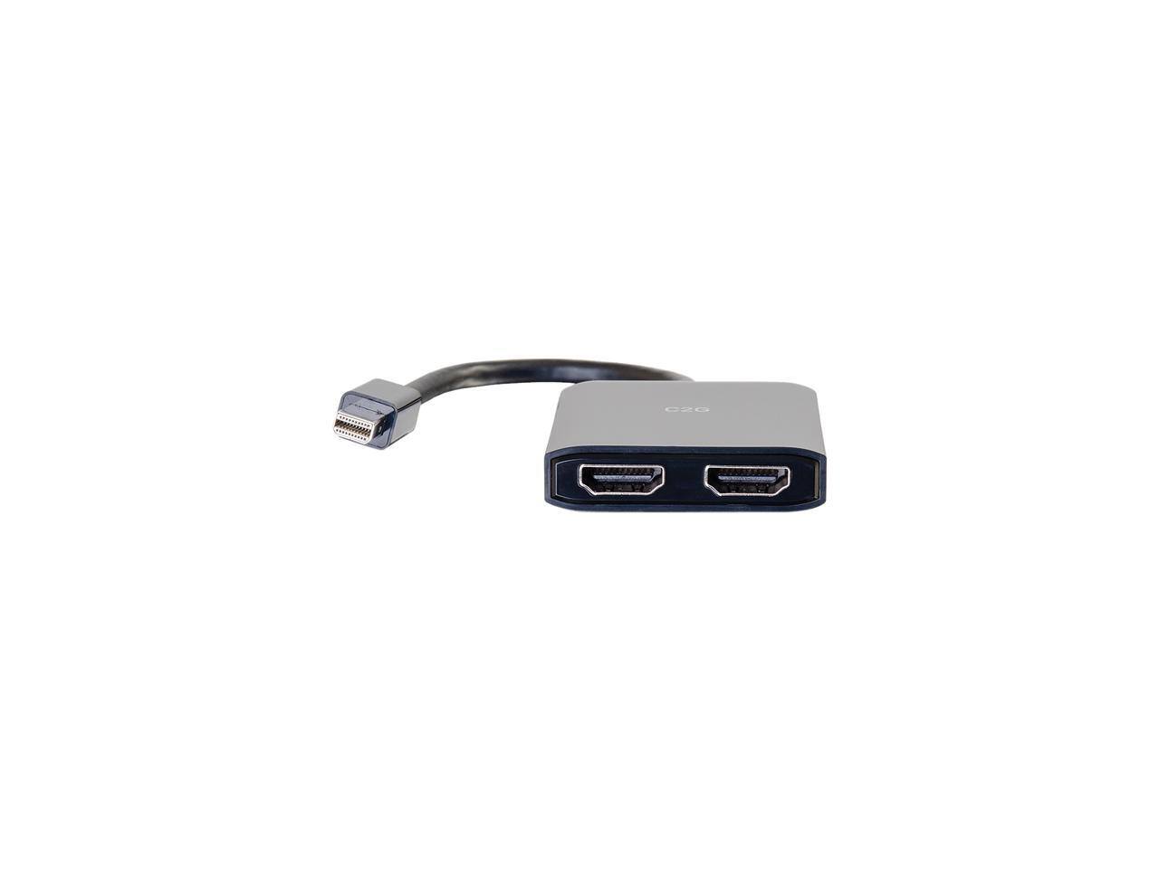 Alt View 2. Cables to Go - C2G 54292 Mini DisplayPort to HDMI Monitor Splitter - 2 Port 4K HDMI MST Hub USB Powered.