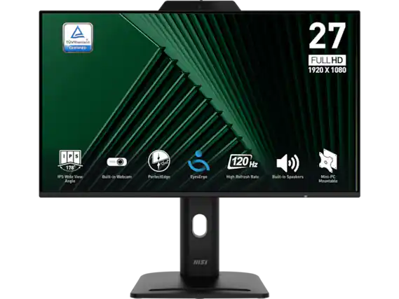 - TVRheinland CERTIFIED
- 27 FULLHD 1920 X 1080
- IPS 178° Wide View Angle
- Built-in Webcam
- PerfectEdge
- EyesErgo
- 120 Hz High Refresh Rate
- Built-in Speakers
- Mini-PC Mountable