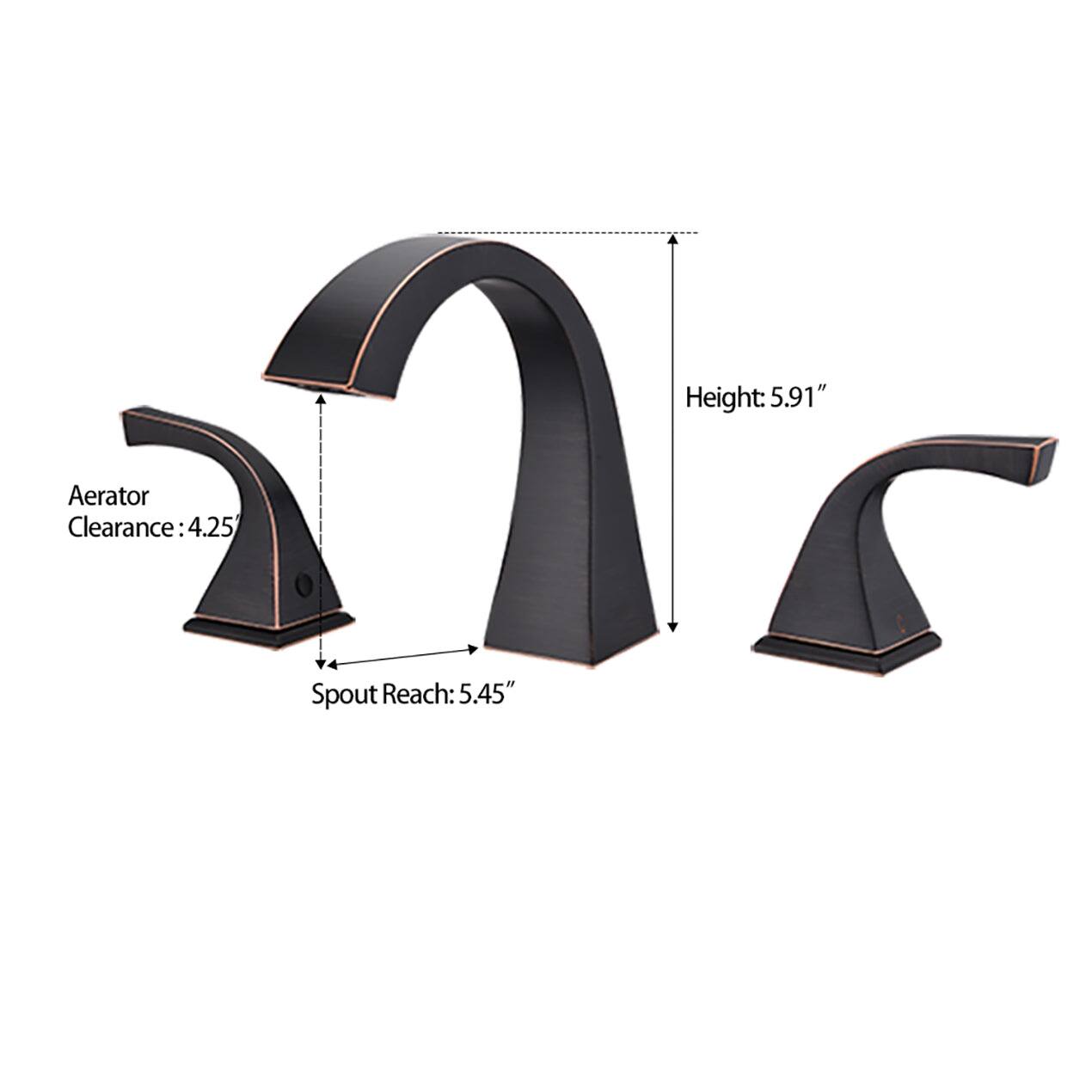 Height: 5.91"  
Aerator Clearance: 4.25"  
Spout Reach: 5.45"