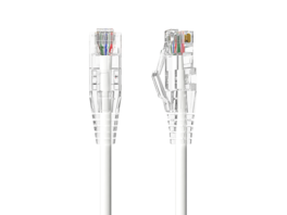 Cable Leader - Cat 6a Ethernet Cable, Slim 28 AWG Snagless RJ45 Patch, 10 Gbps for Router, Gaming Console, PC, Server Rack - White