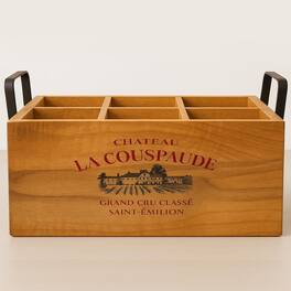 LIVEVIE - Wellington Collection 6-Bottle Wine Caddy, Beer & Soda Bottle Carrier Great Gift for Bars, Kitchens, Home Décor - Natural Wood