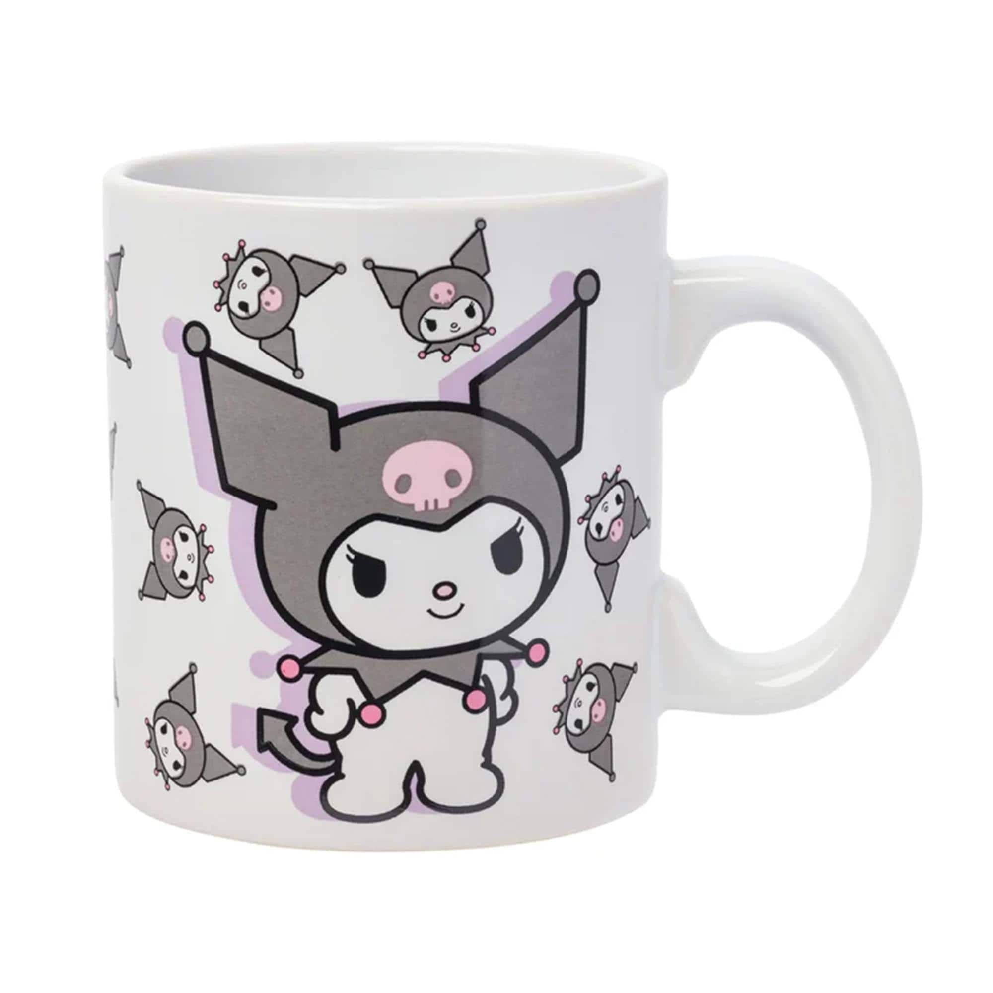 Silver Buffalo - Sanrio Kuromi Naughty Poses 20 Ounce Ceramic Mug - Gray
