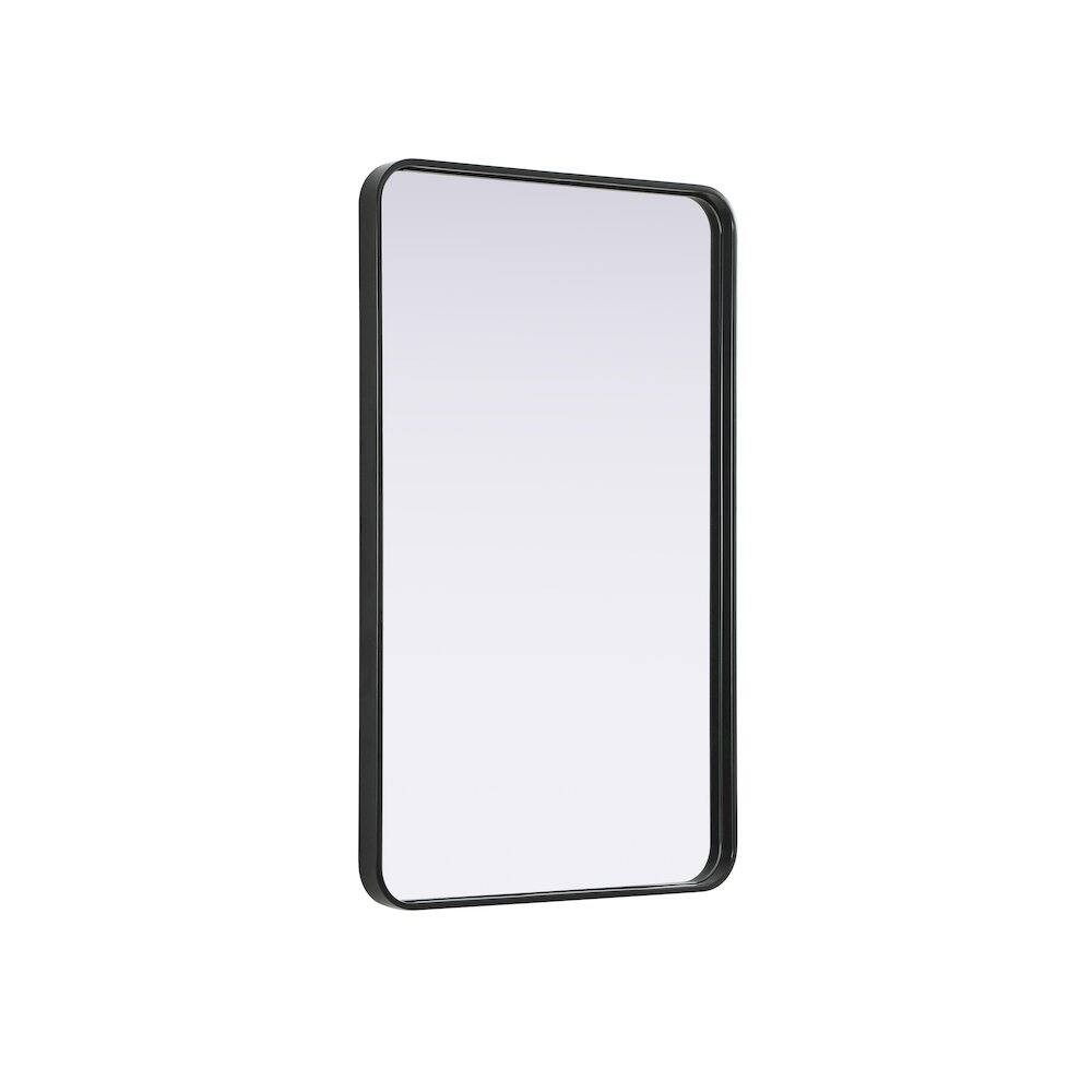 Alt View 5. Elegant Decor - Contour Metal Rectangle Mirror 24x40 in Black - Black.