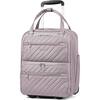 Front. LUGGEX - LUGGEX 16 Inch Underseat Carry On Luggage with Wheels,Softside Lightweight Suitcase UDK - LX-UX - Grey Pink.