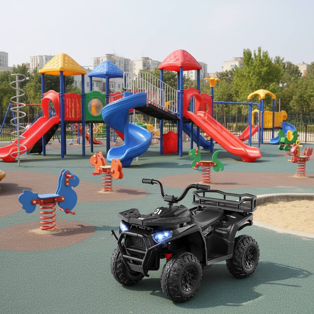 Alt View 1. Costway - Costway 24V Kids Ride on Electric ATV Car Toy with Spring Suspension & LED Lights USB - Black.