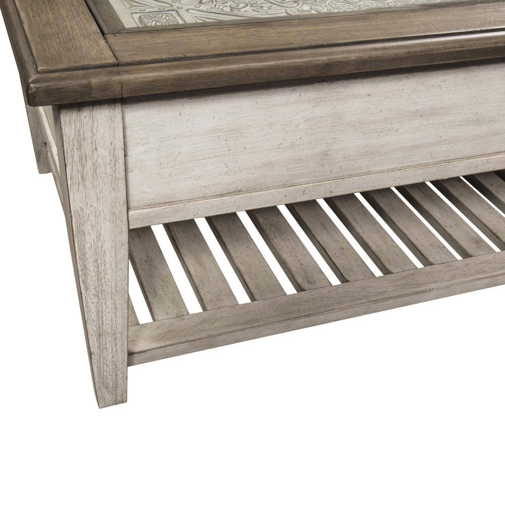 Alt View 3. Liberty Furniture Industries - Rectangular Ceiling Tile Cocktail Table - White.