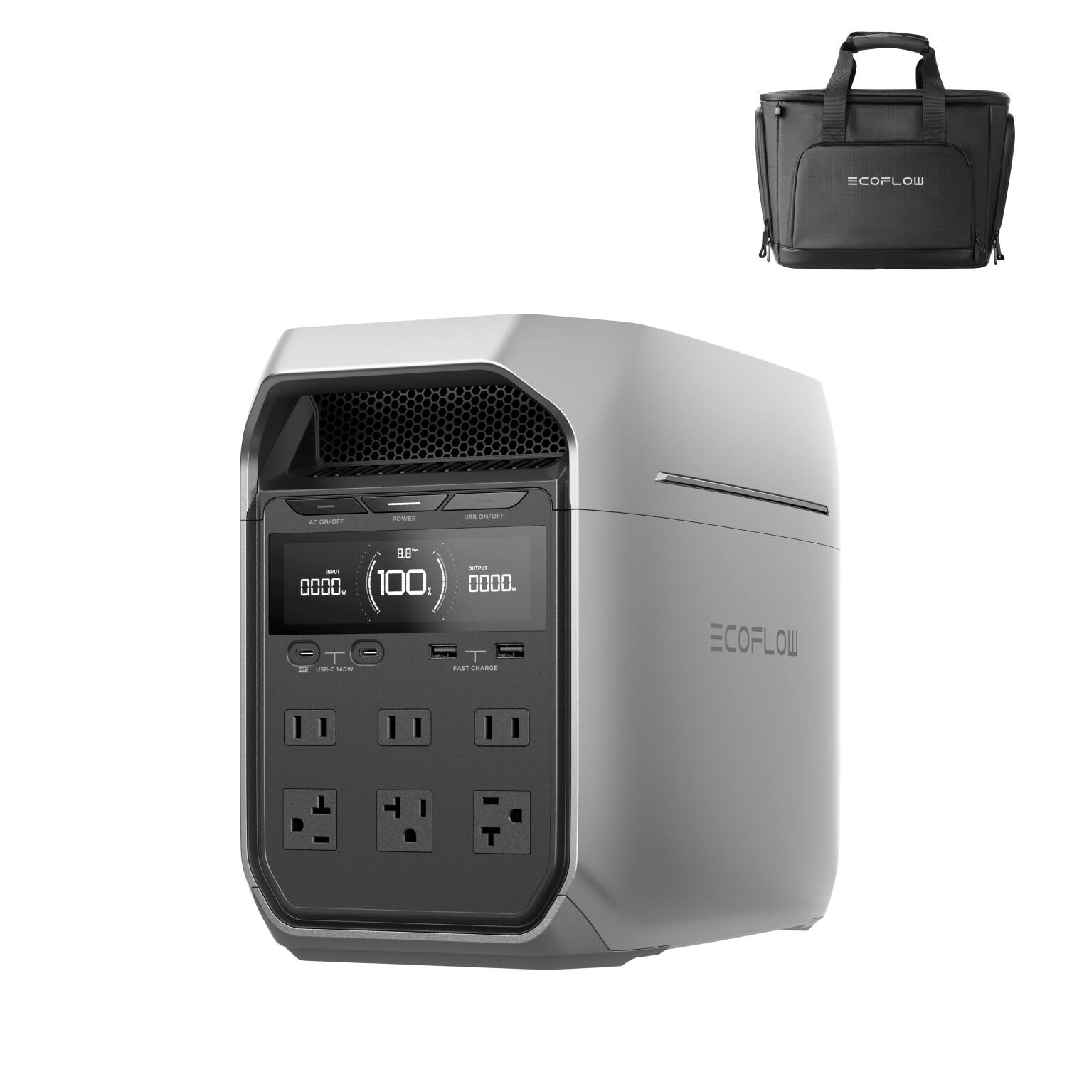 ECOFLOW  
AC ON/OFF  
POWER  
USB ON/OFF  
8.8"  
WTAT SPU 0000. 100 0000. T T USB-C we FILMT CHARGE  
ECOFLOW  
11