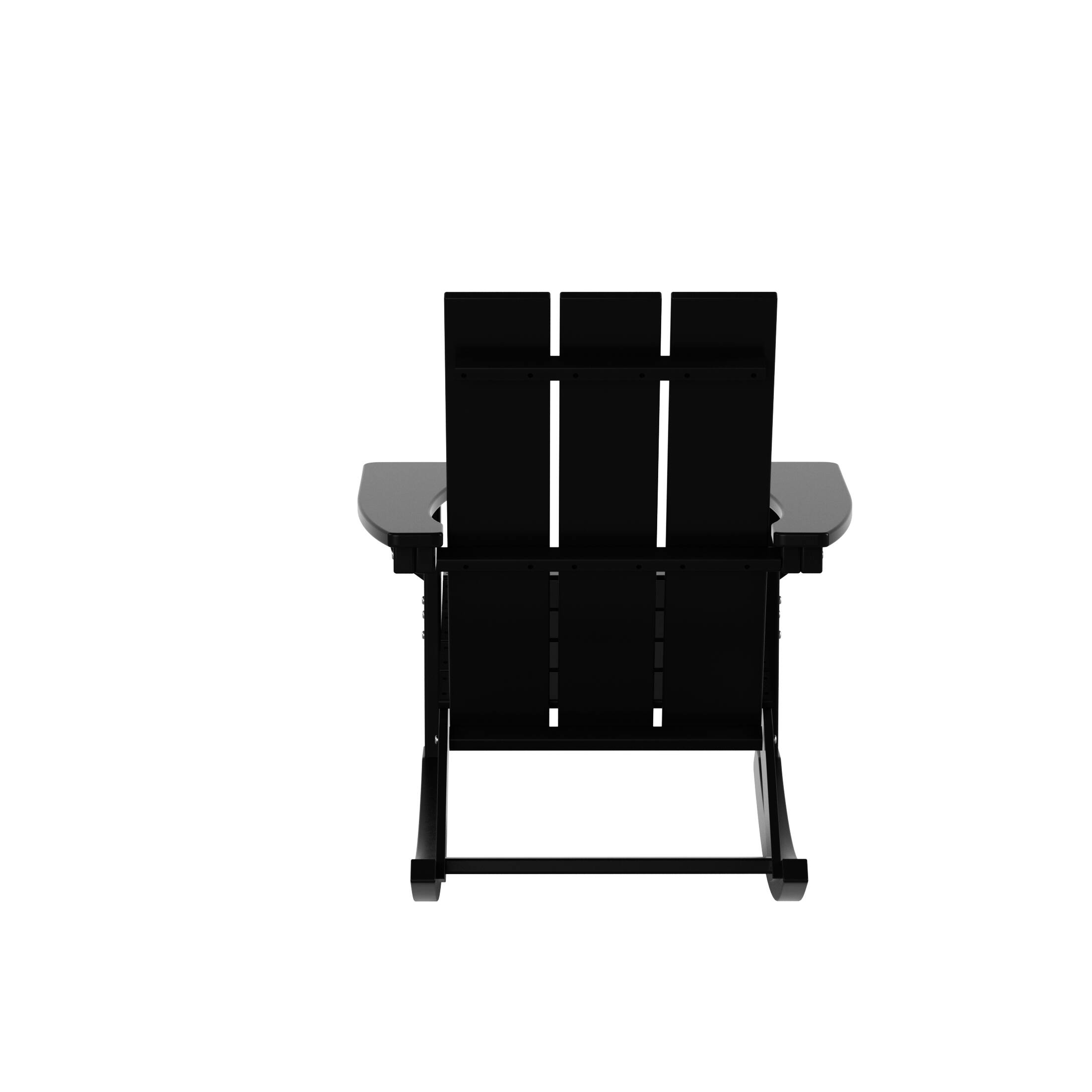 Alt View 2. WestinTrends - WestinTrends Ashore Outdoor Patio Modern Adirondack Rocking Chair - Black.