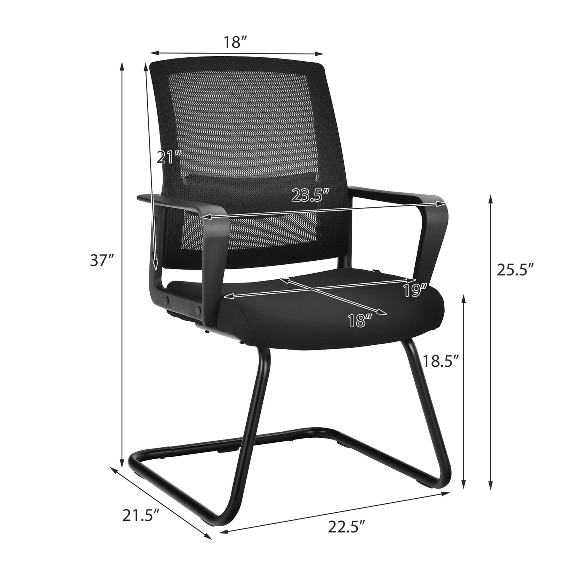 Costway Conference Chairs Mesh Reception Office Guest Chairs
