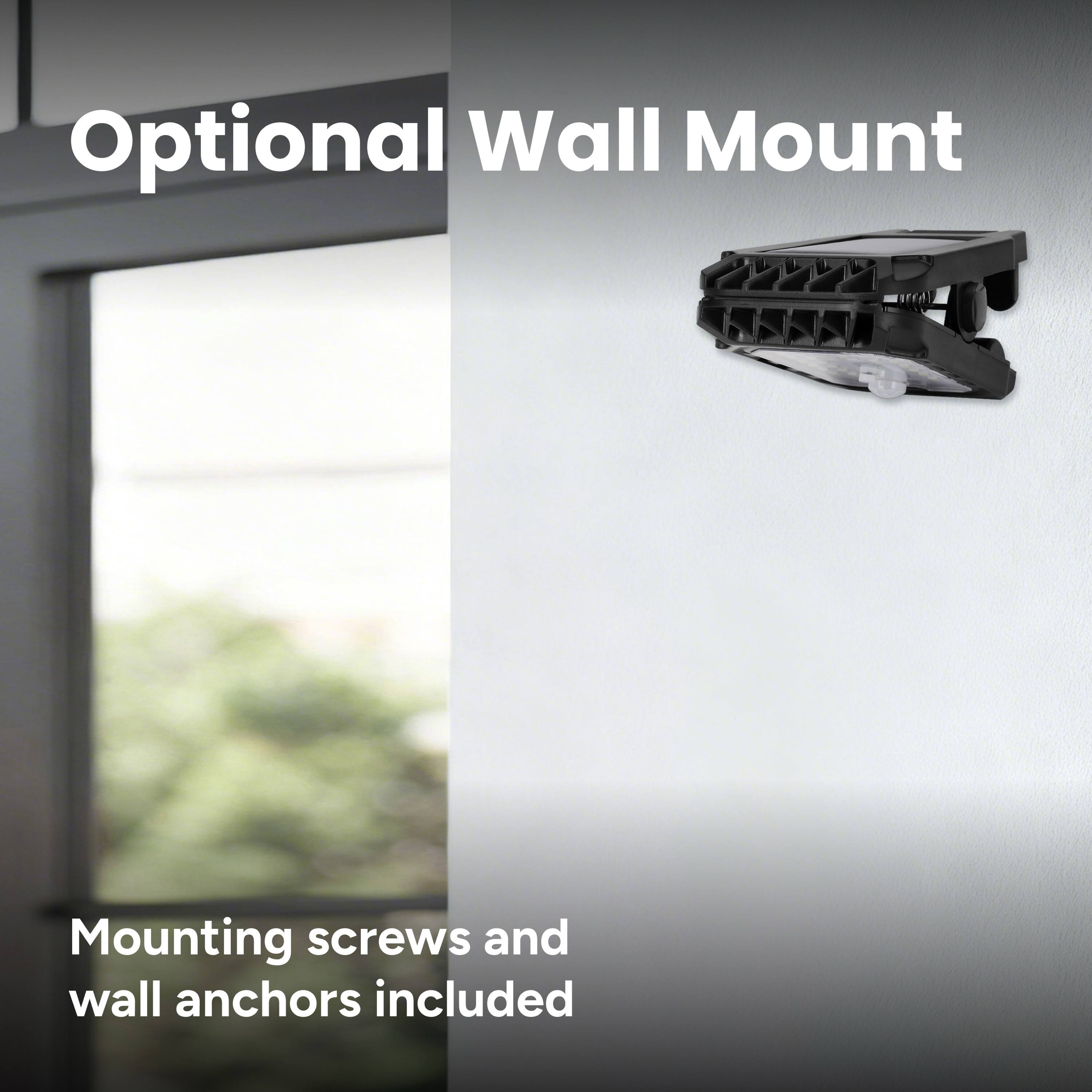 Optional Wall Mount

Mounting screws and wall anchors included