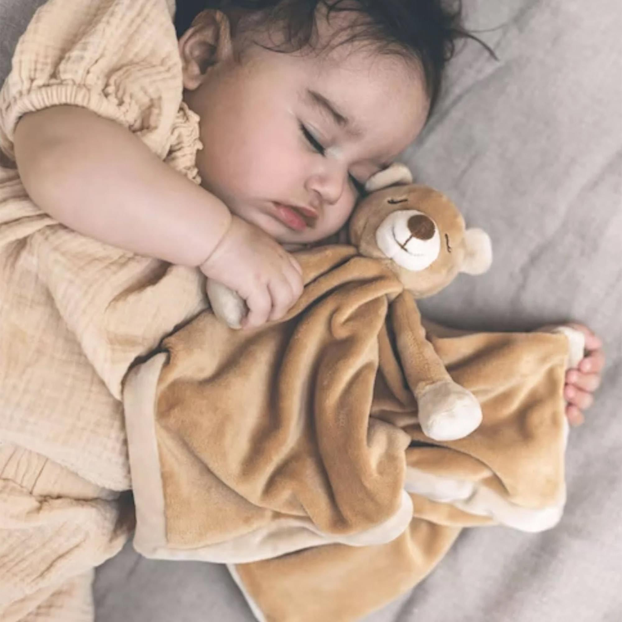 Alt View 2. TriAction Toys - Teddykompaniet Plush Baby Blanket | Teddy Bear - Brown.