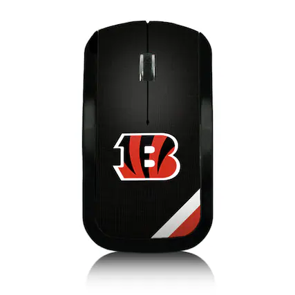 Front. Keyscaper - Cincinnati Bengals Diagonal Stripe Wireless Mouse - Multicolor.