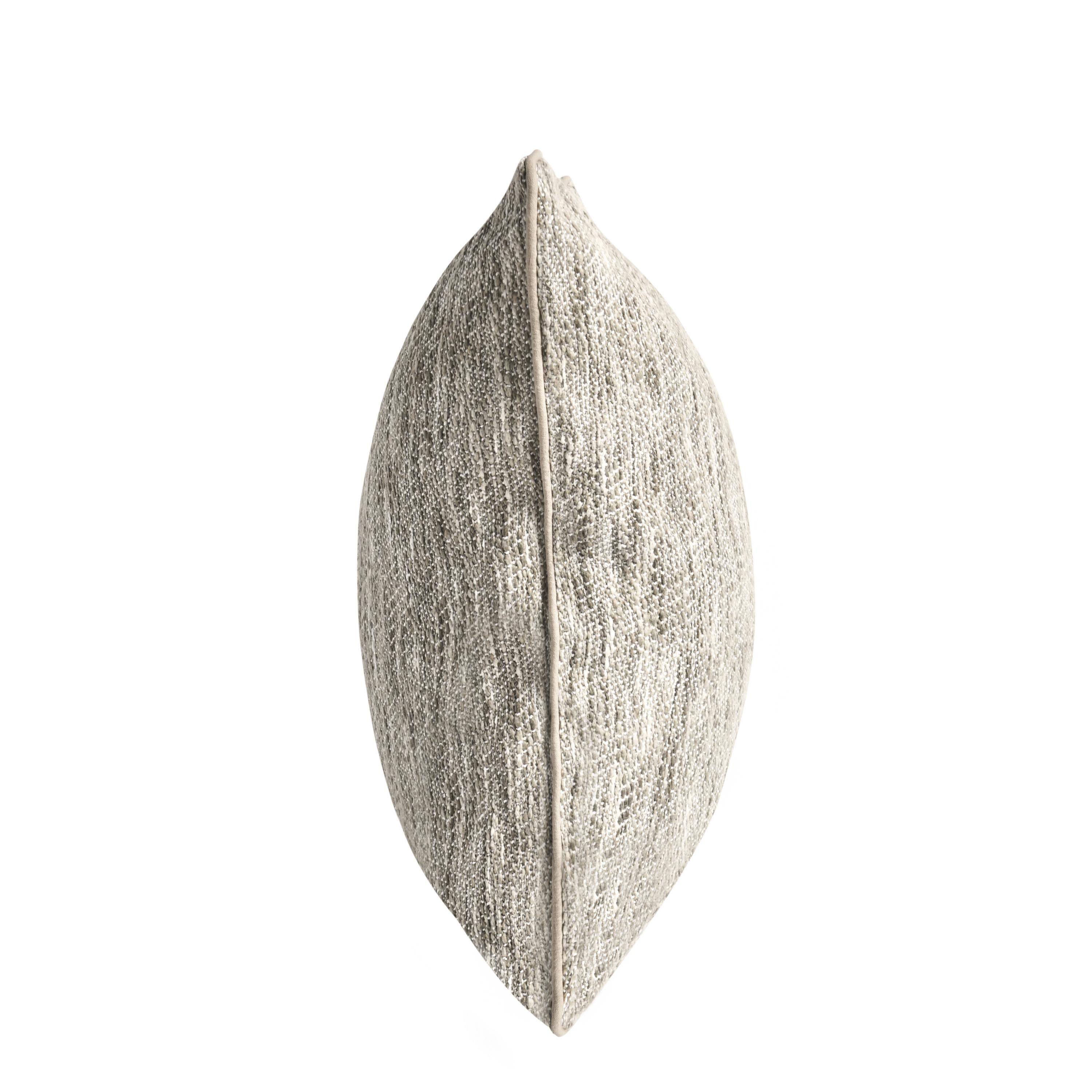 Left. Manhattan Lane - Sam Square Accent Throw Pillow, 22 Inch, Cotton Blend Textu - Beige.