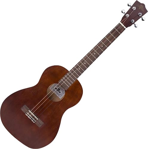 Front. Melokia - 4-String Baritone Ukulele - Brown.