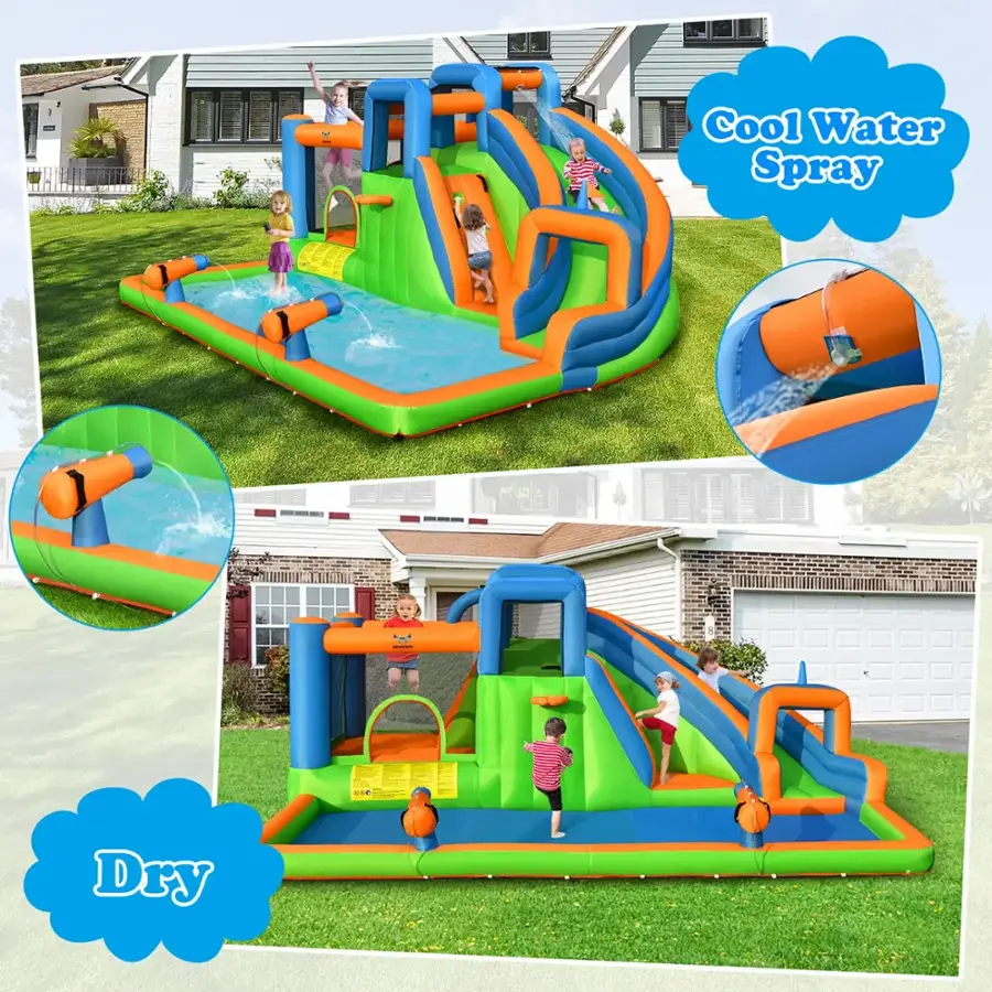The text on the image reads "Cool Water Spray & Dry".