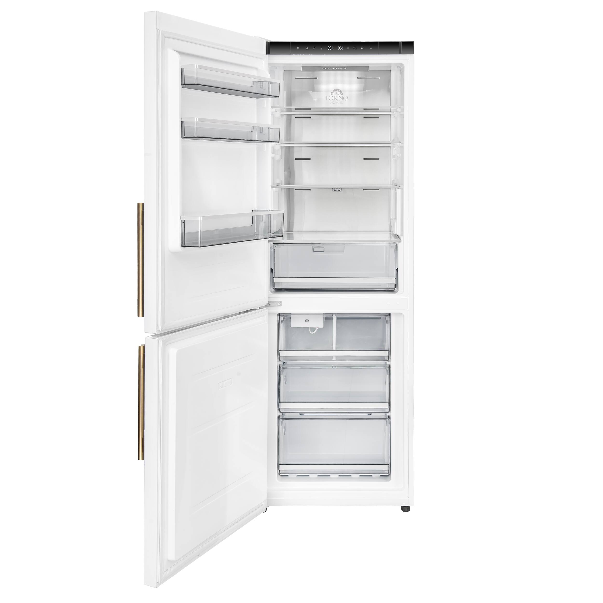 Alt View 1. Forno Appliances - Custodia 10.3 Cu. Ft. 24" Counter-Depth Bottom Freezer Refrigerator with Left-Hinge Door and Total No Frost - White - White.