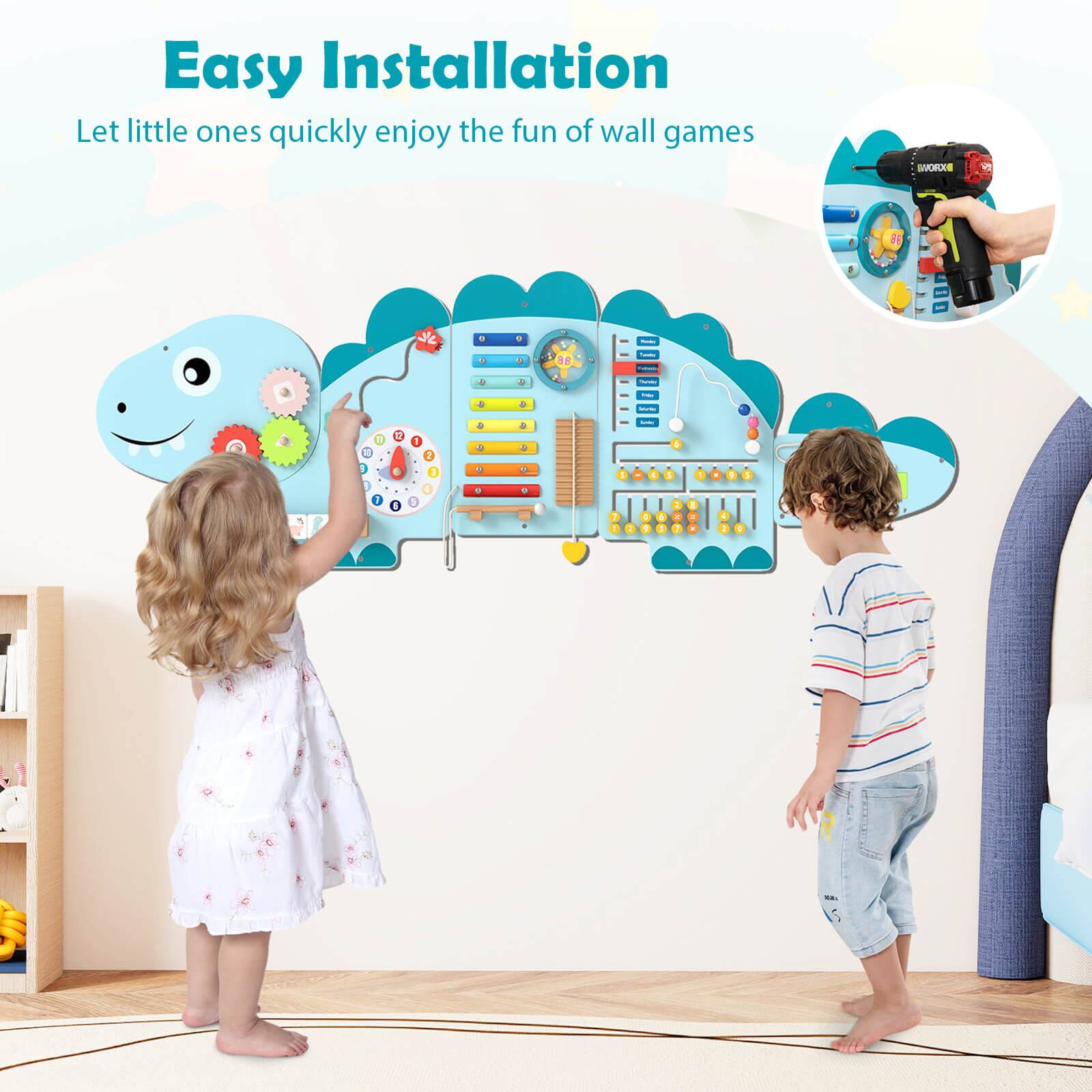 Easy Installation  
Let little ones quickly enjoy the fun of wall games