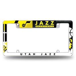 Rico Industries - Utah Jazz NBA Chrome Metal License Plate Frame with Bold Full Frame Design - Multi