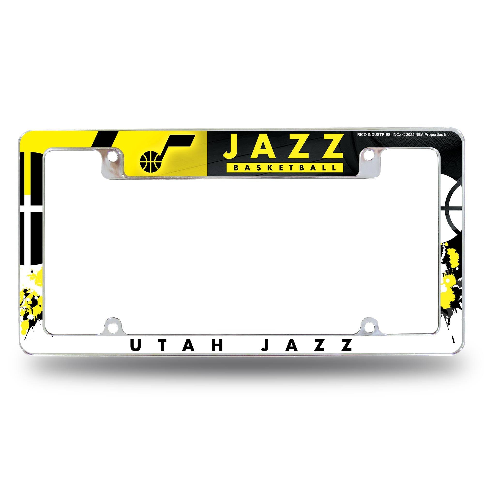 Utah Basketball Jazz Chrome Metal License Plate Frame
