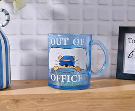 Silver Buffalo - Disney Winnie The Pooh "Out Of Office" Glass Mug | Holds 18 Ounces - Blue