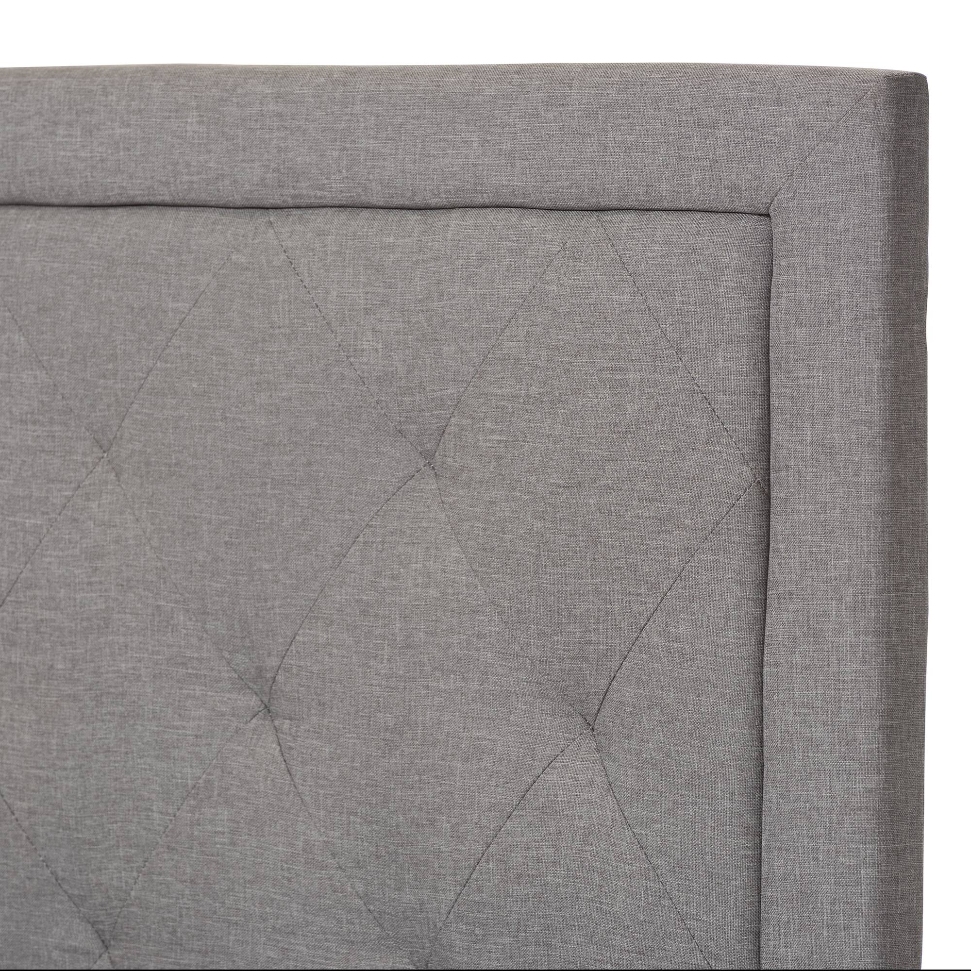 Left. Baxton Studio - Paris Modern and Contemporary Fabric Upholstered Twin Size Tufting Bed - Grey.