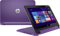 Front. HP - Pavilion x360 2-in-1 11.6" Touch-Screen Laptop - Intel Pentium - 4GB Memory - 500GB Hard Drive - Neon Purple.