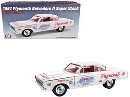 ACME - 1967 Plymouth Belvedere II Super Stock Don Grotheer White w/ Graphics & Red Interior Limited Edition 306 pcs 1/18 - White