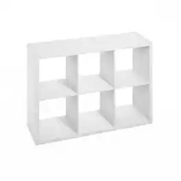 Furinno - Hermite 6-Cube Open Shelves Kitchen Storage, Kitchen Island, Bakers Rack, Buffet Sideboard - White