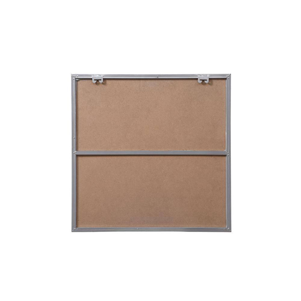 Angle. Elegant Decor - Metal Frame Square Mirror 24 inch in Silver - Silver.