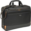 Solo New York - Focus Ultra Portfolio Briefcase for 17.3" Laptop - Black/Orange - Front_Zoom