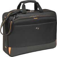 Solo New York - Urban Ultra Portfolio Laptop Briefcase for 17.3" Laptop - Black/Orange - Front_Zoom
