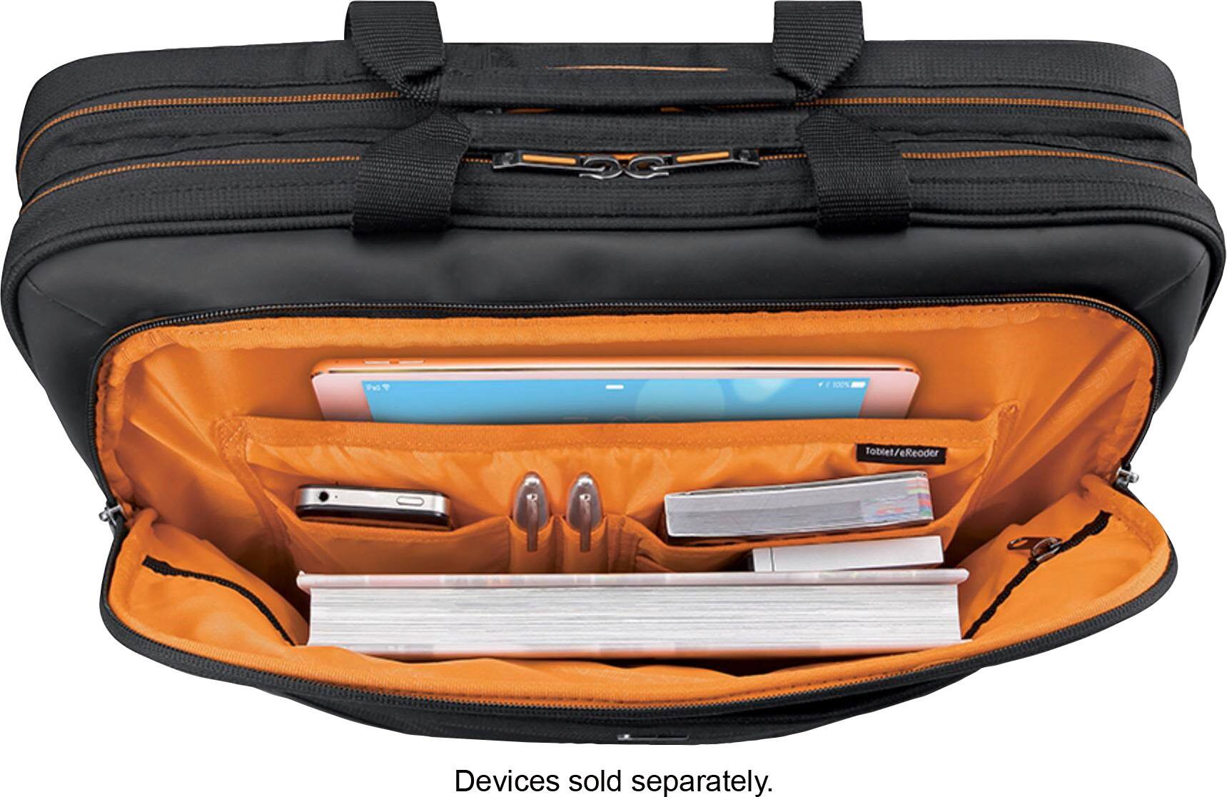 Alt View 17. Solo New York - Focus Ultra Portfolio Briefcase for 17.3" Laptop - Black/Orange.