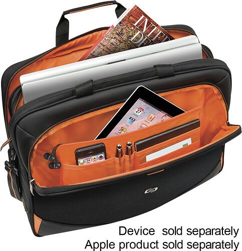 Alt View 13. Solo New York - Focus Ultra Portfolio Briefcase for 17.3" Laptop - Black/Orange.