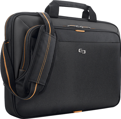 Back View: Solo New York - Urban Laptop Briefcase for 15.6" Laptop - Black/Orange