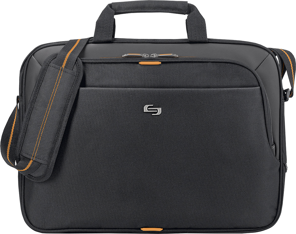 solo New York - Urban Laptop Briefcase for 15.6" Laptop - Black/Orange