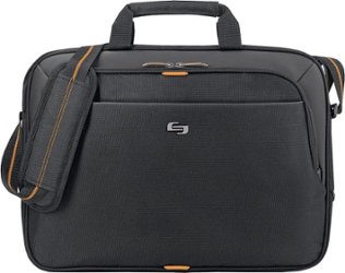 Solo New York - Urban Laptop Briefcase for 15.6" Laptop - Black/Orange - Front_Zoom