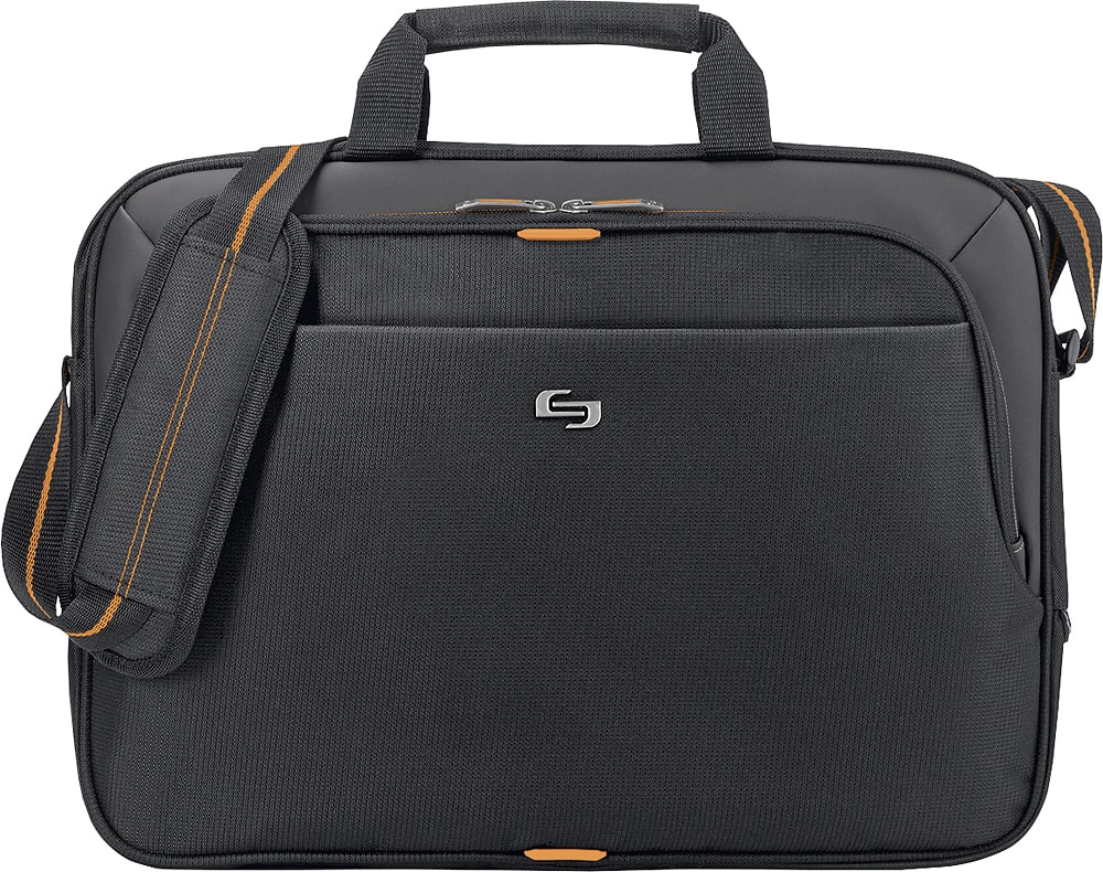 Alt View 11. Solo New York - Ace Slim Briefcase for 15.6" Laptop - Black/Orange.