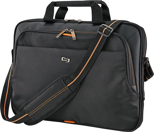 Alt View 20. Solo New York - Ace Slim Briefcase for 15.6" Laptop - Black/Orange.