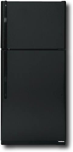 Front Standard. GE - 18.0 Cu. Ft. Frost-Free Top-Mount Refrigerator - Black.