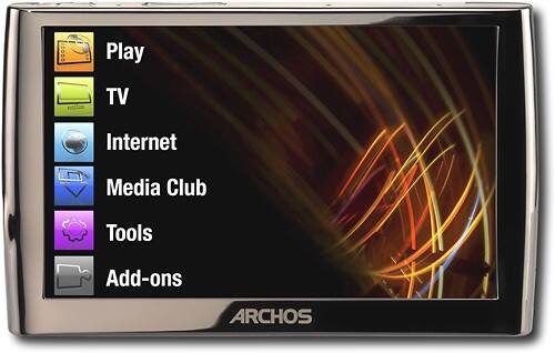 Front Standard. Archos - 5 Internet Media Tablet with 250GB* Hard Drive - Silver.